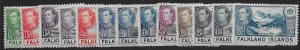 FALKLAND ISLANDS SG146/58 1938-50 DEFINITIVE SET TO 1/= MTD MINT