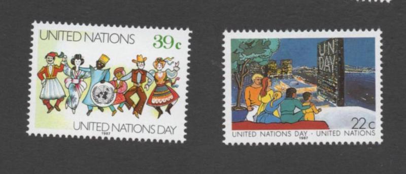 SCOTT 515-516  singles  MNH UN New York 1987