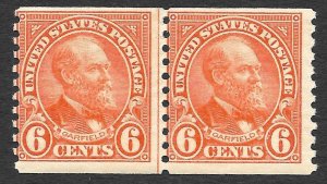 Doyle's_Stamps: F/VF MNH Coil Line Pair Scott #723** of 1932