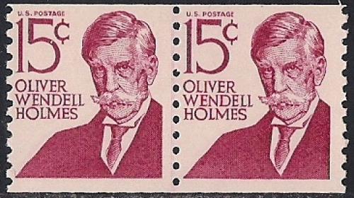 #1305EI 15 cent O. W. Holmes Coil Pair mint OG NH VF