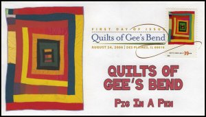 AO-4090-1, 2006, Quilts of Bee’s Bend, Add-on Cover, First Day Cover, DCP,