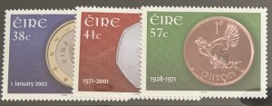 IRELAND 2002 EURO CURRENCY SG1506/1508 UNMOUNTED MINT