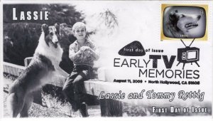 AO-4414f-2, 2009, Early TV Memories, FDC, Add-on Cachet, Pictorial Postmark, Las