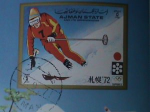 ​AJMAN-AIRMAIL1971 2OTH WINTER OLYMPIC-SAPPORO'72-JAPAN- CTO-IMPERF S/S VF