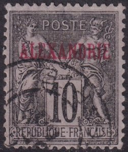 French Offices Alexandria 1899 Sc 6a used type II