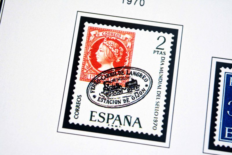 COLOR PRINTED SPAIN 1944-1975 STAMP ALBUM PAGES (100 illustrated pages)