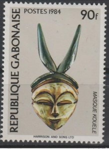 1984 Gabon Gabon Mi. A920 Masks Masks Masks Mask Kouele RARE!-