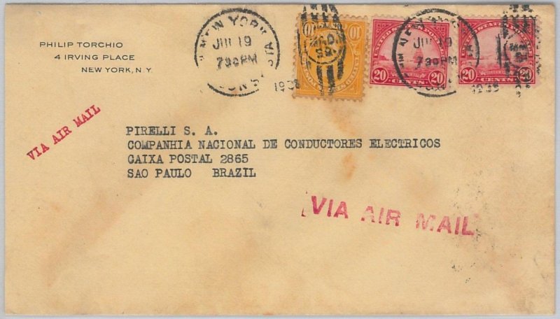 52475 - UNITED STATES - POSTAL HISTORY: AIRMAIL COVER to BRAZIL 1938