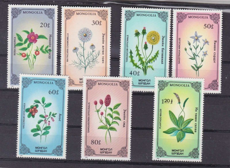 Mongolia MNH 1456-62 Indigenous Flowers