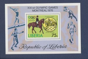 LIBERIA - Scott C211 - MNH  S/S - Olympics, Horse - 1976