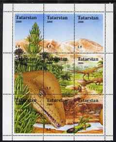 TATARSTAN - 2000 - Dinosaurs - Perf 9v Sheet - Mint Never Hinged - Private Issue