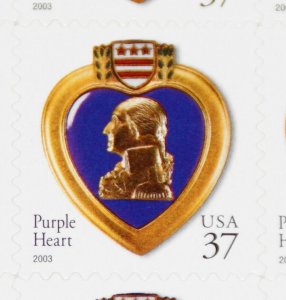 2003 sheet 37-cent Purple Heart Sc# 3784 Plate B1111