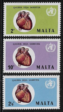 Malta #436-8 MNH Set - Heart and WHO Emblem