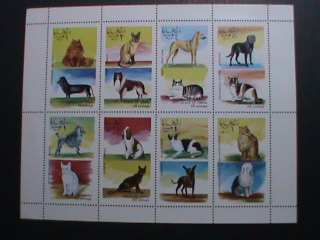 OMAN  WORLD FAMOUS CATS AND DOGS MNH SHEET VF WE SHIP TO WORLWIDE AND COMBINE