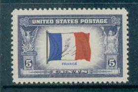 915 5c Flag of France Fine MNH