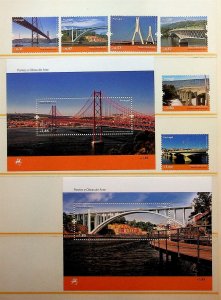 Portugal Sc 3066-71, 3072-3 MNH SET of 2008 - Bridges - HS09