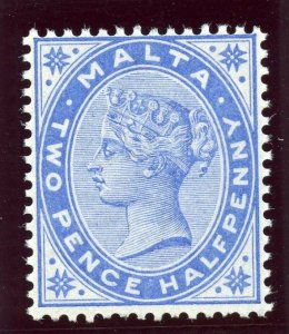 Malta 1885 QV 2½d bright blue superb MNH. SG 25. Sc 11a.