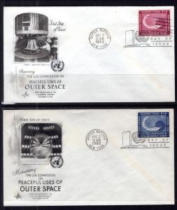 UN New York 112-113 Outer Space Artcraft Set of Two U/A FDC