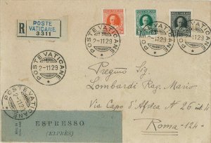 P0313 - VATICAN - POSTAL HISTORY - First issue of the recommended envelope esp-