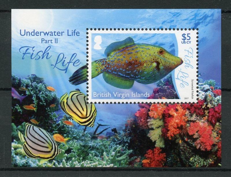 British Virgin Islands BVI 2017 MNH Underwater Life Pt 2 Fish Life 1v M/S Stamps