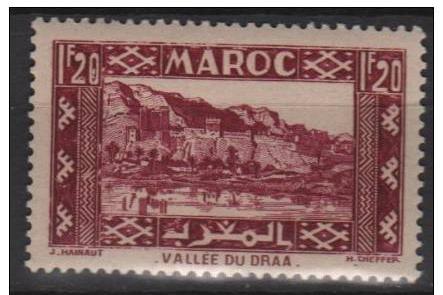  Morocco 1939 - Scott 165A MH- 1.20 fr, Valley of Draa 