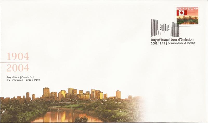 2003 Canada FDC Sc 2011 - Flag over Edmonton, AB