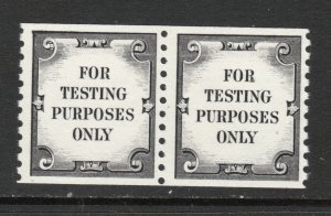 Scott # TD112  test stamp coil pair Dull Gum