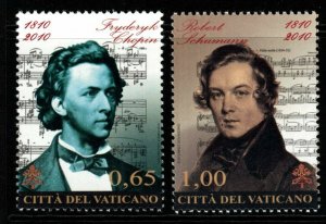 VATICAN CITY SG1599/600 2010 COMPOSERS BIRTH BICENTENARIES MNH