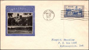 Scott 789 - 5 Cents West Point - Ioor FDC Typed Address Planty 789-1