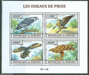 BURUNDI 2013 BIRDS OF PREY SHEET MINT NH