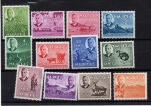 Mauritius 1950 KGVI mint MNH set to $2 SG276-288 ($2 LHM) WS22176
