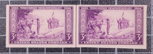 Scott 755 - 3 Cents Wisconsin - NGAI  - Horizontal Line Pair - SCV - $1.50