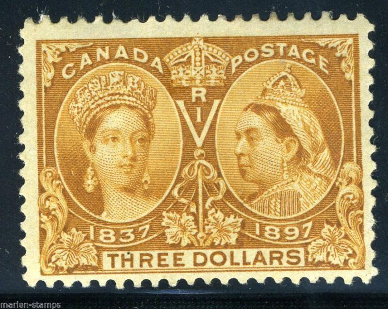 CANADA SCOTT#63  SG#138  $3 JUBILEE  MINT HINGED FULL ORIGINAL GUM