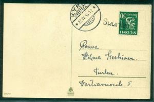 FINLAND 1943, Village cancel SUURILA ties 50p to postcard, VF