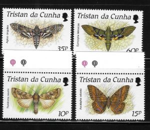 Tristan Da Cunha 1990 Moths Sc 472-475 MNH A1174