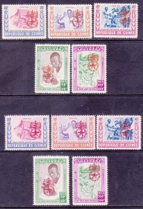 Guinea B25-29 MNH 1962 WHO Eradicate Malaria 2 Diff Sets Orange & Red Overprints