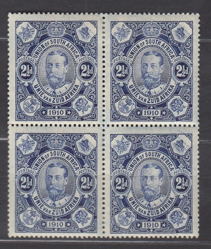 J40109 JL stamps 1910 south africa blk/4 mh #1 king