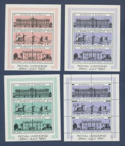 BARBUDA - Scott 493-495 & 592-594 - MNH S/S - Royal Wedding - TWO SCANS ---c