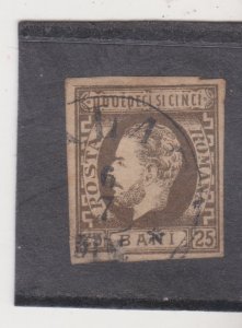 Romania Scott # 47 Used 1871 25b Prince Carol Cat $47. 