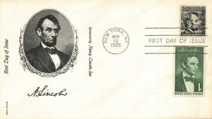 1282 4c ABRAHAM LINCOLN - combo - FDC+PLUS cachet
