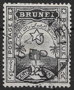 BRUNEI SG3 1895 2c BLACK USED