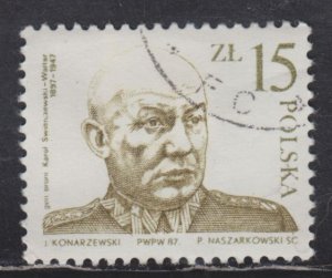 Poland 2795 Gen. Karol Swierczewski-Walter 1987