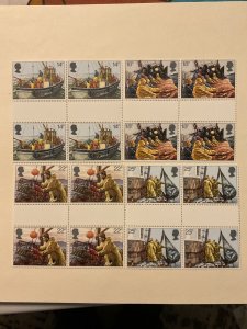 Great Britain Gutter Blocks Set of 4, MNH, Dredging, Fishing