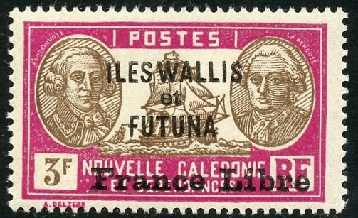 Wallis & Futuna Scott 123 MF-VFNHOG - New Caledonia Overprint - SCV $3.75