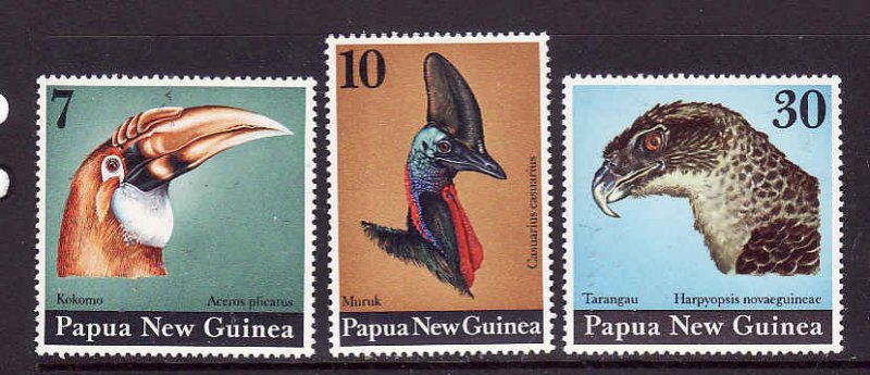 Papua New Guinea-Sc#399-501-unused NH set-Birds-1974-