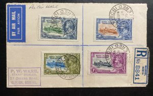 1935 Nairobi Kenya Airmail Cover To Bristol England Silver Jubilee Stamps Sg#124