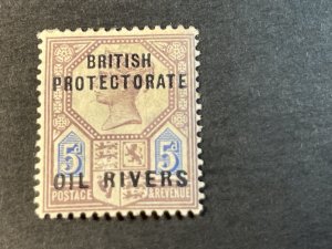 NIGER COAST PROTECTORATE # 5-MINT/HINGED----LILAC & BLUE----1892(LOTB)