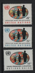 United Nations New York #151-153  MNH  1965  fields and people