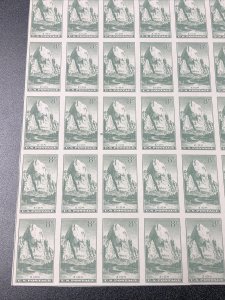 US 763 Zion Imperf Sheet Of 50 Mint No Gum As Issued - SUPERB.