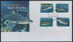 Cocos Islands 2005 FDC Sc 341-343 Reef Sharks